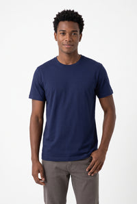 Camiseta Algodão Premium - Azul Marinho