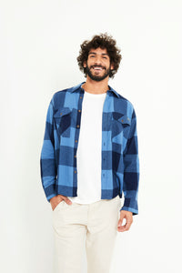 Camisa Flanelada Xadrez Azul