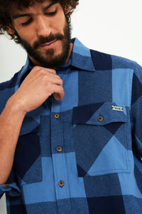 Camisa Flanelada Xadrez Azul