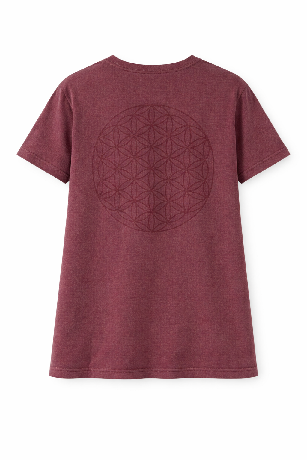 Camiseta Estonada Flor da Vida - Vinho miniatura 6