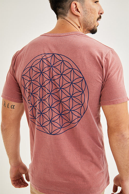 Camiseta Flor da Vida Terracota
