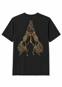 Camiseta Corte a Fio Namastê  - Chumbo