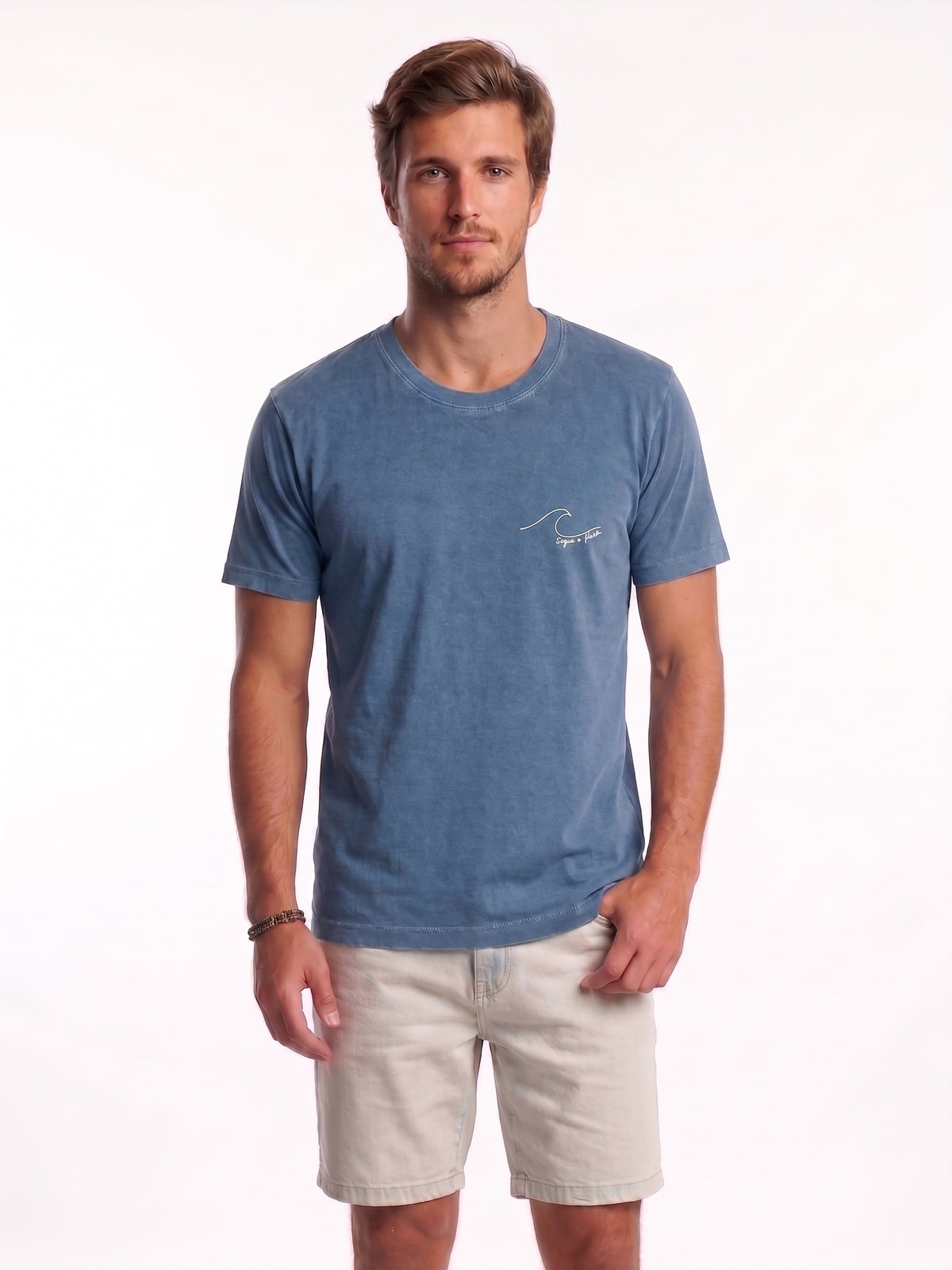 Camiseta Estonada Segue o Fluxo - Azul