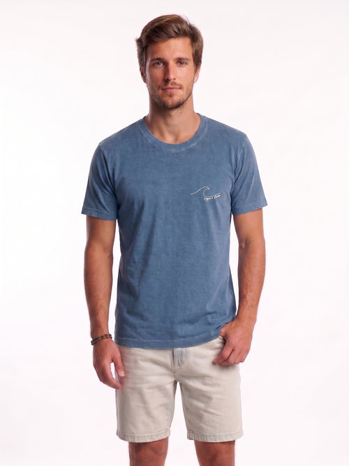 Camiseta Estonada Segue o Fluxo - Azul